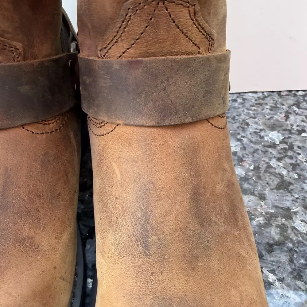 Dingo Dean Harness Motorcycle Brown Casual Boots DI19076 Men’s Size 9D